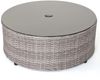 Poly-Rattan Garnitur rund HWC-E17, Garten-Set Sitzgruppe ~ grau, Polster dunkelgrau, Kissen beige Bild 3