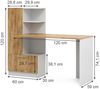 Schreibtisch Tomy Weiß/Goldkraft Eiche 150 x 59 cm Vicco Bild 2