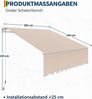 GarveeMore Gelenkarmmarkise 300 x 250 cm,UV40+ & wasserabweisend, mit Kurbel & Wandhalterung Länge + Winkel einstellbar, Markise für Terrasse & Balkon Bild 2