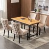 Merax 4er Set Stuhl Beige Samt Esszimmerstuhl, mit Knopfsteppung, Gestell aus Massivholz, Beige(Set, 4 St) Bild 3