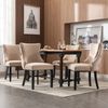 Merax 4er Set Stuhl Beige Samt Esszimmerstuhl, mit Knopfsteppung, Gestell aus Massivholz, Beige(Set, 4 St) Bild 2
