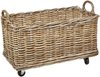 Aufbewahrungsbox mit Rollen Rattan naturfarben 2er Set KITIM Bild 5