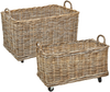 Aufbewahrungsbox mit Rollen Rattan naturfarben 2er Set KITIM Bild 1