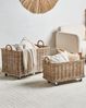 Aufbewahrungsbox mit Rollen Rattan naturfarben 2er Set KITIM Bild 3