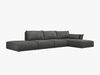 Micadoni Ecksofa Kaelle 5-Sitzer Rechts Chenille Over The Horizon Dunkelgrau Bild 2