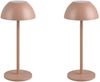 2er SET Akku LED Tischlampen kabellos für Innen & Außen, Coffee - 30cm klein Bild 2