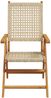 vidaXL Gartenstuhl Verstellbar 4 Stk. Beige Poly Rattan Massivholz 3214526 Bild 4