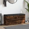 Sitzbank mit Stauraum, Holzwerkstoff, Räuchereichen Optik, 102 x 42 x 45 cm Bild 3