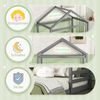 Merax Kinderbett Massivholzbett Hausbett Doppelbett 140x200cm mit Lattenrost, Grau Bild 5