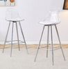 Stuhl-Set mit Rückenlehne und Fußstütze aus Metall und Kunststoff, 38 x 33 x 96,5 cm, in transparent/silber Bild 2