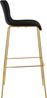 CLP 2er Set Barhocker Hover stapelbar Stoffbezug Vierfußgestell Goldoptik bis 150 kg,dunkelgrau Bild 5