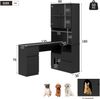 Flieks Eckschreibtisch mit LED-Vitrine & Regal 120×80×180 cm, Computertisch mit 3 Schubladen, 2 Türen, Haustierfach, Rechte Ecke, Schwarz Bild 5