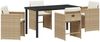 vidaXL Garten Essgruppe 5 pcs Beige Poly-Rattan 3380702 Bild 2