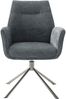 2er Set Sesselstuhl Diveria, 360° drehbar - Anthrazit / Edelstahl Bild 5