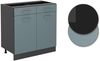 Küchenunterschrank R-Line Blau-Grau 80 cm , AP Eiche Vicco Bild 5