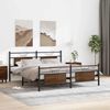 vidaXL Metallbett ohne Matratze Braun Eichen-Optik 160x200 cm 3325102 Bild 4