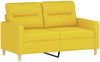 vidaXL 2-tlg. Sofagarnitur mit Kissen Hellgelb Stoff 3201605 Bild 3