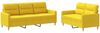 vidaXL 2-tlg. Sofagarnitur mit Kissen Hellgelb Stoff 3201605 Bild 2