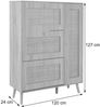 Rattan-Schuhkipper HWC-M37, Schuhregal Schuhschrank, 3 Kippfächer 2 Regalböden 127x120x24cm Holz Melamin ~ schwarz Bild 3