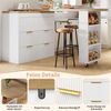 Merax Bartisch Stehtisch mit 6 Schubladen, Küchenbuffet Sideboard mit Kippsicherung, Multifunktionaler Tisch 360° drehbar als Esstisch, Hausbar oder Homeoffice-Schreibtisch, Weiß Bild 5