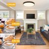 ZMH Deckenlampe LED Deckenleuchte Schlafzimmer - Schlafzimmerlampe Flach Ø28cm Küchenlampe Schwarz 3000K Badezimmerlampe IP44 Flurlampe Rund Deckenbeleuchtung Modern Badlampe für Küche Bad Flur Bild 3