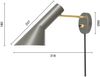 AJ Wandleuchte mit Kabel Messing/Grau Bild 2