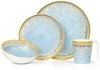 Moritz Geschirr-Set Camping Geschirr Crystal Blue + Tiamo Wassergläsern Bild 1