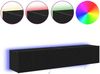 2-tlg. TV-Wandschrank, Fernsehschrank Schwarz Eichen-Optik 80 x 35 x 31 cm Bild 4