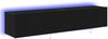 2-tlg. TV-Wandschrank, Fernsehschrank Schwarz Eichen-Optik 80 x 35 x 31 cm Bild 2