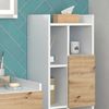 Badschrank Alf Weiß 36 x 117 cm mit 2 Schubladen Vicco Bild 5