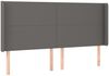 LED Kopfteil, Bettkopfteil, Minimalistisch Grau 163x16x118/128 cm Kunstleder Bild 3