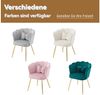 MODFU 4-Fußstuhl Lounge Stuhl, Esszimmerstühle, Akzentstuhl (Moderner Wohnzimmersessel aus Samt, Badewannenstuhl, bequemer, gepolsterter, dekorativer Stuhl mit Blütenblatt-Rückenlehne und vergoldeten Metallbeinen und Schmetterlingskissen), für Schlafzi... Bild 2