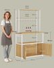 VASAGLE Küchenregal mit Steckdosen, Küchenschrank, 40 x 80 x 170 cm, Standregal mit 8 Haken, goldeichenfarben-weiß Bild 5
