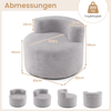 Mondförmiger Einzelsofa mit Weichem Teddyfleece Füllung & Gewölbter Rückenlehne Sitzsackstuhl Grau Bild 2