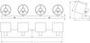 LED Deckenstrahler 4-flammig Schwarz, Stoffschirme Schwarz Gold, Breite 70cm Bild 4