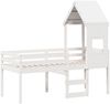 vidaXL Hochbett mit Dach Weiß 90x190 cm Massivholz Kiefer 3282017 Bild 3