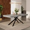 BlingBin Esstisch Ausziehbarer Esstisch, Küchentisch Geeignet für 6-8 Personen (1er Set, 1-St, Produktgröße: 140/180*80*76cm, Tragendes Gewicht: 60kg), Tisch für Esszimmer, Verdickte Tischplatte, Metallbeine, Grau Bild 5