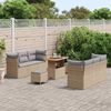 vidaXL Gartensofa-set mit Kissen 9 pcs Beige Poly-Rattan 3361442 Bild 3