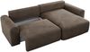 MKS Meble 'Nelson' Ecksofa mit Schlaffunktion und Bettkasten, L-form, Braun, Velours Bild 5
