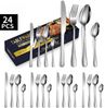ibettertec Besteck-Set Besteck Set für 6 Personen,24teiliges Edelstahl Essbesteck&Steakmesser, 6 Personen, Elegantes/Modernes Besteckset,Besteck Set für Restaurant,Hotel,Zuhause Bild 4