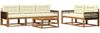 vidaXL Outdoor-Sofagarnitur mit Kissen 6 pcs Natur und Creme 3382343 Bild 2