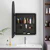 Flieks Spiegelschrank mit gewölbtem Rahmen und verstellbaren Einlegeböden, 91 x 61 x 12 cm, Schwarz Bild 3
