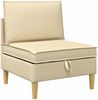 vidaXL Wohnzimmergarnitur mit Kissen mit Speicher 6 pcs Creme Stoff 3413712 Bild 5