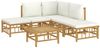 vidaXL 6-tlg. Garten-Lounge-Set mit Cremeweißen Kissen Bambus 3155175 Bild 3
