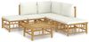 vidaXL 6-tlg. Garten-Lounge-Set mit Cremeweißen Kissen Bambus 3155175 Bild 2