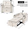 Merax 3-in-1 Ausziehbares Einzel-Schlafsofa – Mit Getränkehaltern und Handyhalter, Sofa-Liegestuhl, Schlafstuhl, Sessel, Beige Bild 4
