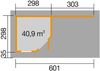 weka Designhaus 213 B, 5-Eck, 646 cm Breite x 338 cm Tiefe x 237 cm Höhe, anthrazit Bild 2