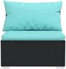 vidaXL 6-tlg. Garten-Lounge-Set mit Kissen Poly Rattan Schwarz 3101801 Bild 5