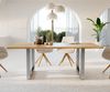 Esstisch Edge 200x100x2,5-3 Eiche Natur Edelstahl breit Live-Edge Bild 2