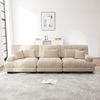 Flieks 3-Sitzer Sofa, Cloud Sofa aus Chenille mit 3 Lenden- & 2 Dekokissen, Hellbraun Bild 2